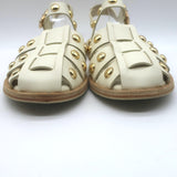 Freda Salvador Sera Fisherman Sandals Cream Leather Size 8