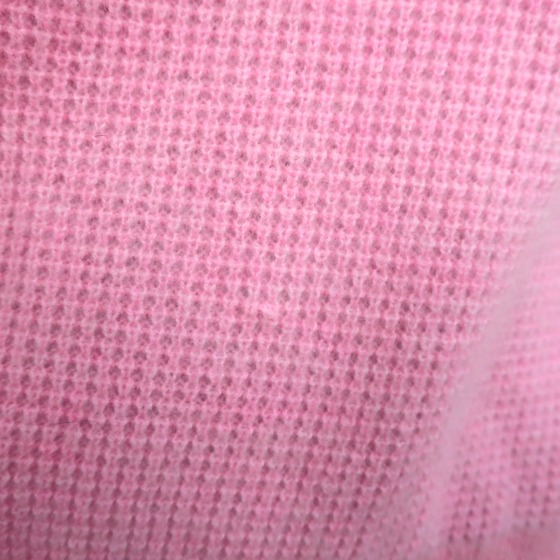 White + Warren Cashmere Henley Sweater Pink Waffle Knit Size Medium
