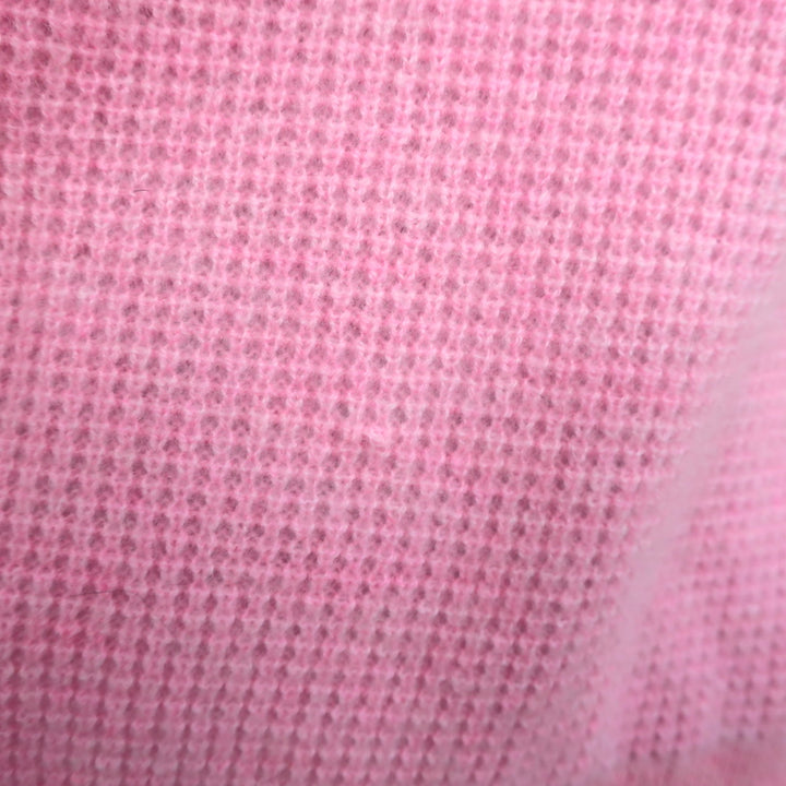 White + Warren Cashmere Henley Sweater Pink Waffle Knit Size Medium