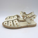 Freda Salvador Sera Fisherman Sandals Cream Leather Size 8
