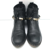 Freda Salvador Star Fringe Overlay Jodhpur Boots Black Leather Size 9.5