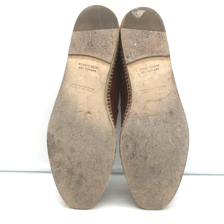 Hermes Trip Espadrilles Marron Teck Suede Size 42