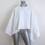 Valentino Pleated Cape Top White Cotton-Blend Size 44