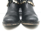 Freda Salvador Star Fringe Overlay Jodhpur Boots Black Leather Size 9.5
