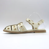 Freda Salvador Sera Fisherman Sandals Cream Leather Size 8