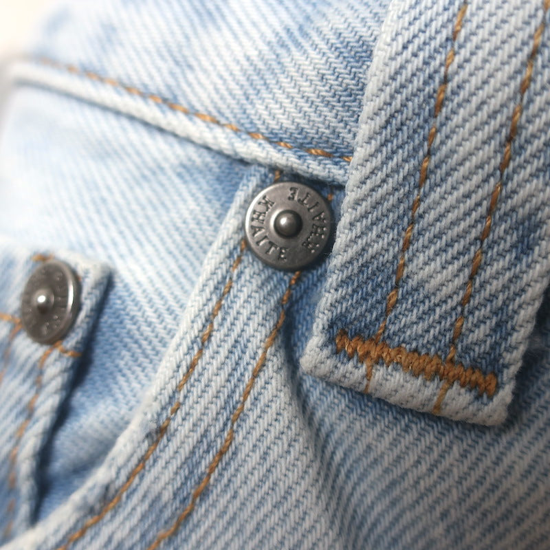 KHAITE Callum Straight Leg Jeans Shelburne Light Blue Denim Size 26