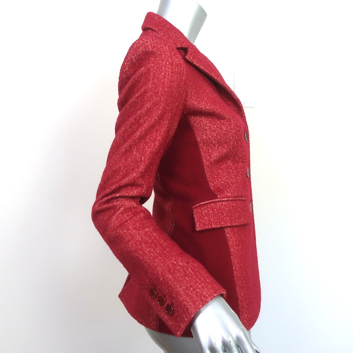 Sonia Rykiel Blazer Red Cotton-Wool Size 34 Three Button Jacket