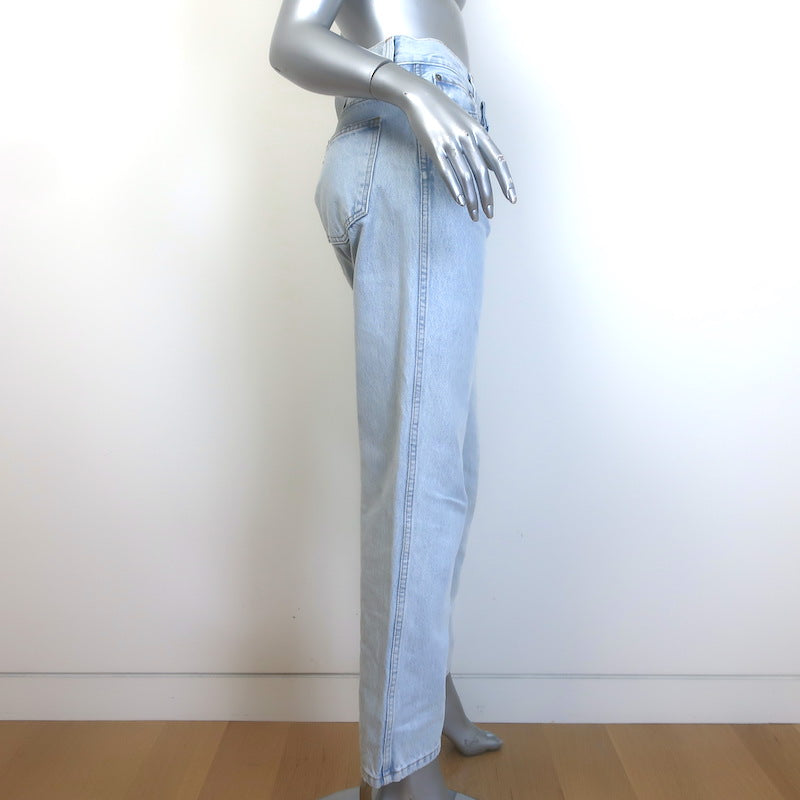 KHAITE Callum Straight Leg Jeans Shelburne Light Blue Denim Size 26