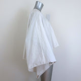 Valentino Pleated Cape Top White Cotton-Blend Size 44