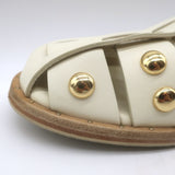 Freda Salvador Sera Fisherman Sandals Cream Leather Size 8