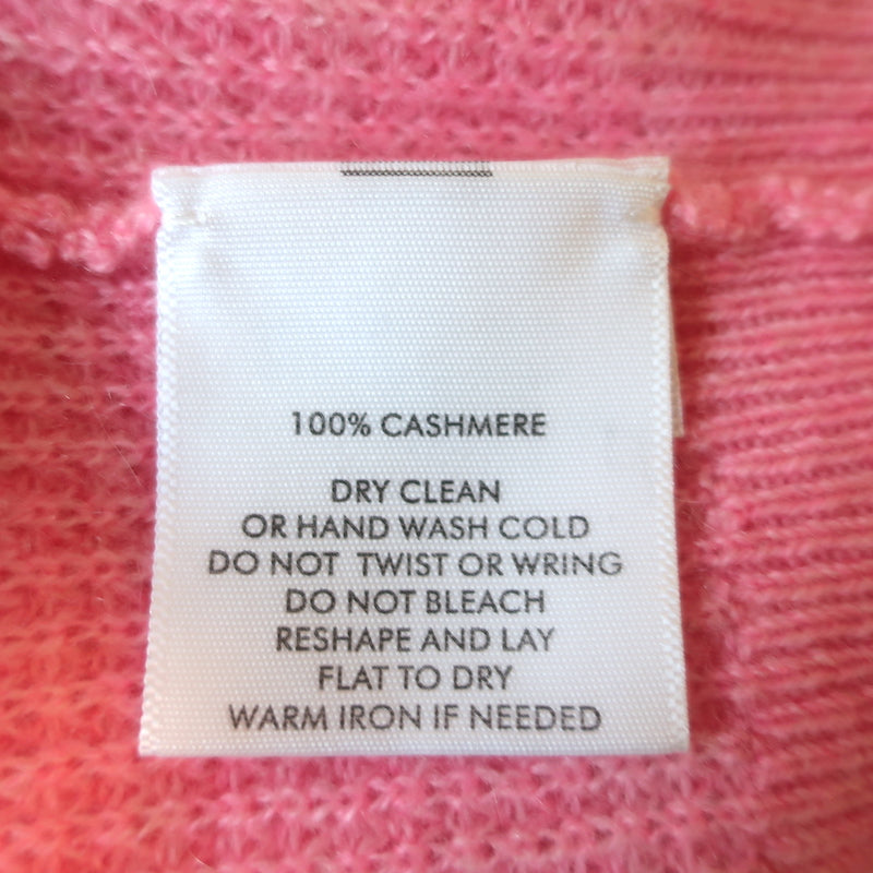 White + Warren Cashmere Henley Sweater Pink Waffle Knit Size Medium