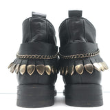 Freda Salvador Star Fringe Overlay Jodhpur Boots Black Leather Size 9.5