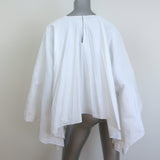 Valentino Pleated Cape Top White Cotton-Blend Size 44