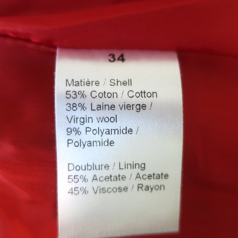 Sonia Rykiel Blazer Red Cotton-Wool Size 34 Three Button Jacket