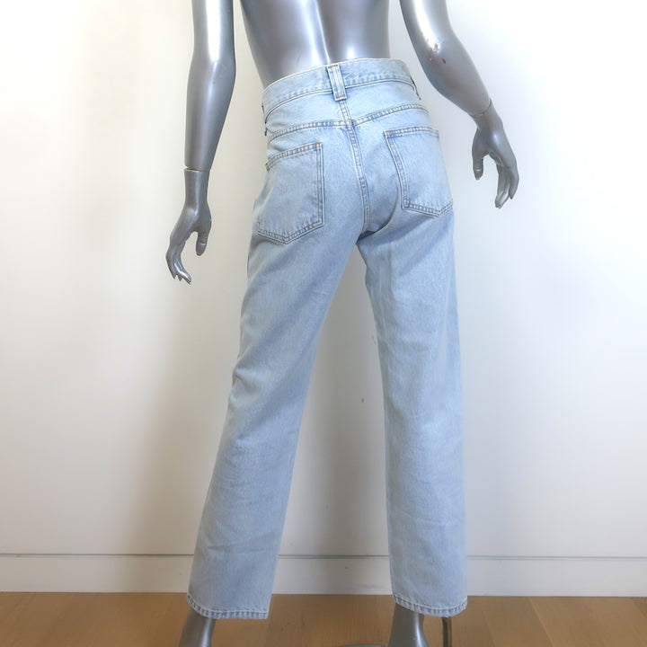 KHAITE Callum Straight Leg Jeans Shelburne Light Blue Denim Size 26