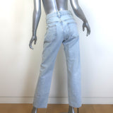 KHAITE Callum Straight Leg Jeans Shelburne Light Blue Denim Size 26