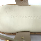 Freda Salvador Sera Fisherman Sandals Cream Leather Size 8