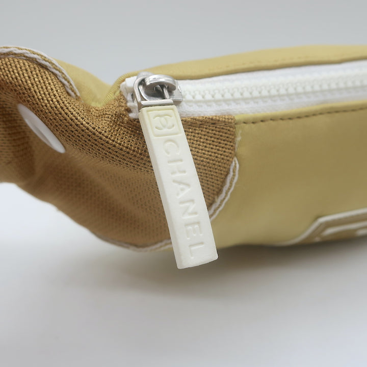 Chanel 2005 Sports Line CC Belt Bag Gold Fabric &amp; Mesh