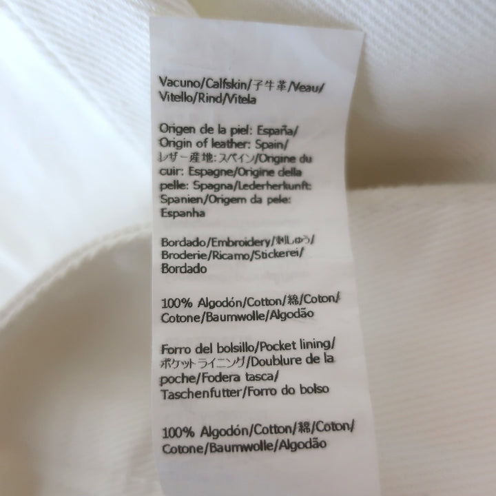 Loewe composition label, 100% cotton and calfskin details
