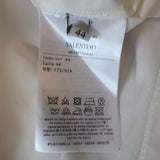 Valentino Pleated Cape Top White Cotton-Blend Size 44