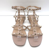 Valentino Rockstud Caged Ankle Strap Sandals Poudre Leather Size 39.5