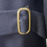 Alexander McQueen Shearling-Collar Peacoat Navy Wool-Cashmere Size 50