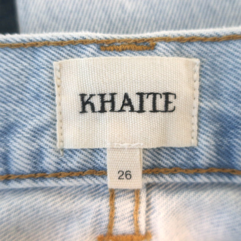 KHAITE Callum Straight Leg Jeans Shelburne Light Blue Denim Size 26