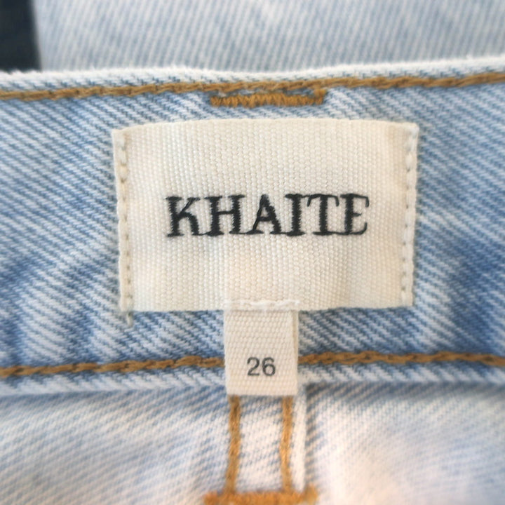 KHAITE Callum Straight Leg Jeans Shelburne Light Blue Denim Size 26