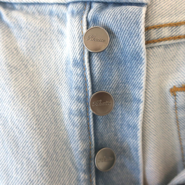 KHAITE Callum Straight Leg Jeans Shelburne Light Blue Denim Size 26