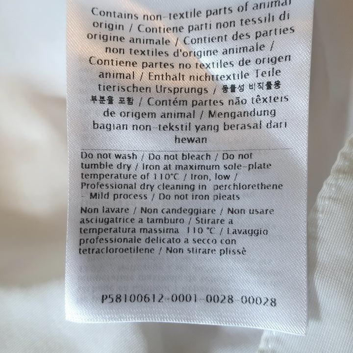 Valentino Pleated Cape Top White Cotton-Blend Size 44