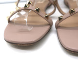 Valentino Rockstud Caged Ankle Strap Sandals Poudre Leather Size 39.5