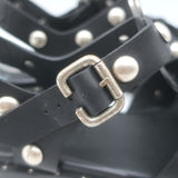 Freda Salvador Sera Fisherman Sandals Black Leather Size 7.5