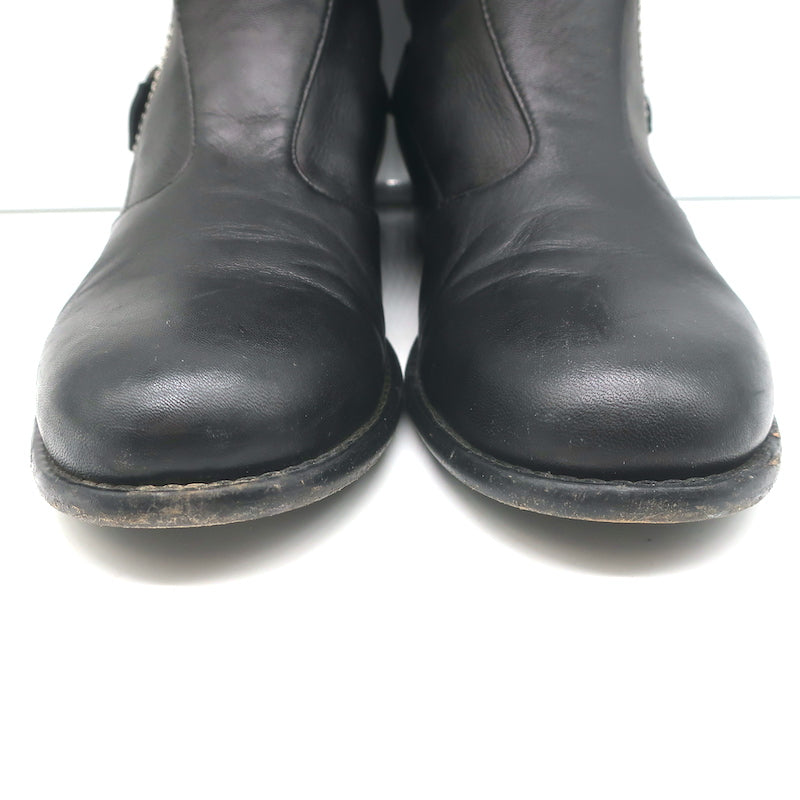 Giuseppe Zanotti Zipper Moto Boots Black Leather Size 39 Flat Ankle Boots