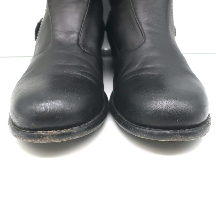 Giuseppe Zanotti Zipper Moto Boots Black Leather Size 39 Flat Ankle Boots