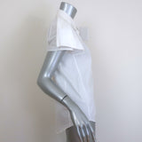 Carven Button Down Shirt White Cotton Size 38 Short Sleeve Blouse