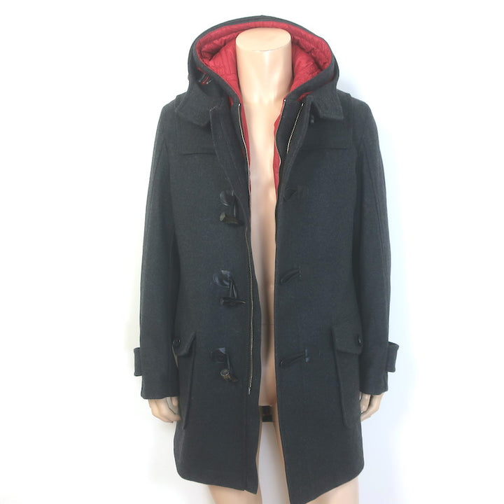 D&amp;G Dolce &amp; Gabbana Hooded Duffle Coat Charcoal Virgin Wool Felt Size 50