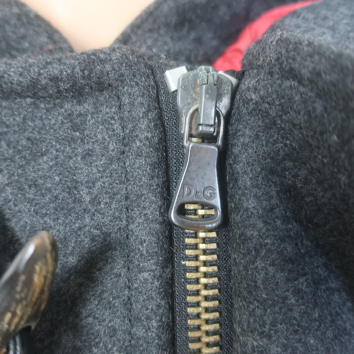 D&amp;G Dolce &amp; Gabbana Hooded Duffle Coat Charcoal Virgin Wool Felt Size 50