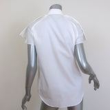 Carven Button Down Shirt White Cotton Size 38 Short Sleeve Blouse