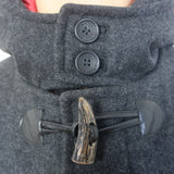 D&G Dolce & Gabbana Hooded Duffle Coat Charcoal Virgin Wool Felt Size 50