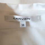 Carven Button Down Shirt White Cotton Size 38 Short Sleeve Blouse