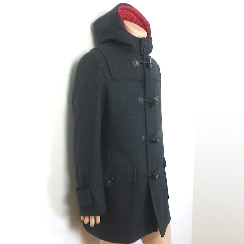 D&amp;G Dolce &amp; Gabbana Hooded Duffle Coat Charcoal Virgin Wool Felt Size 50