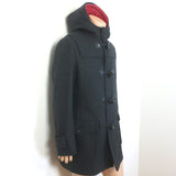 D&G Dolce & Gabbana Hooded Duffle Coat Charcoal Virgin Wool Felt Size 50