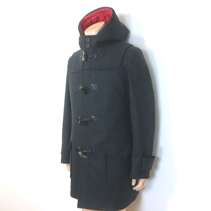 D&amp;G Dolce &amp; Gabbana Hooded Duffle Coat Charcoal Virgin Wool Felt Size 50