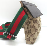Gucci GG Monogram Canvas Double Pocket Belt Bag Brown