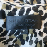 Nili Lotan Leopard Print Silk Blouse Size Medium Long Sleeve Top