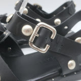 Freda Salvador Sera Fisherman Sandals Black Leather Size 7.5