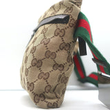 Gucci GG Monogram Canvas Double Pocket Belt Bag Brown