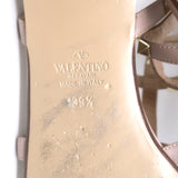 Valentino Rockstud Caged Ankle Strap Sandals Poudre Leather Size 39.5