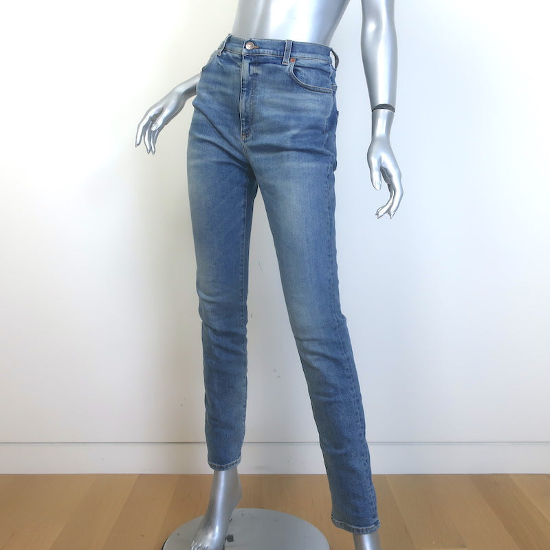 Gucci Horsebit-Embellished High Waist Skinny Jeans Blue Stretch Denim Size 29