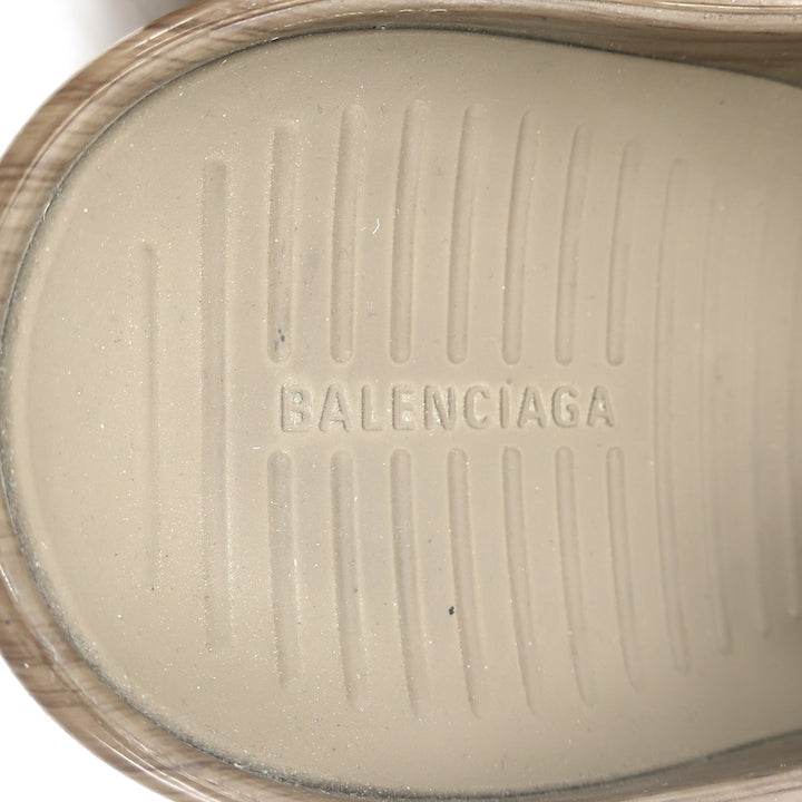 Balenciaga Technoclog Platform Mules Wood Printed Rubber Size 41
